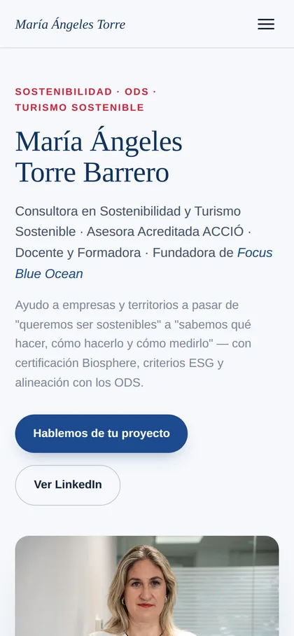 La misma web vista en móvil